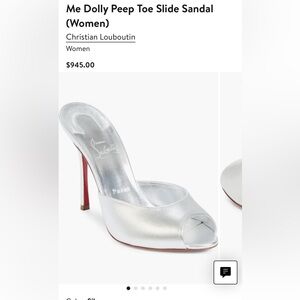 Christian Louboutin Metallic Dolly Peep Toe Slide Sandal